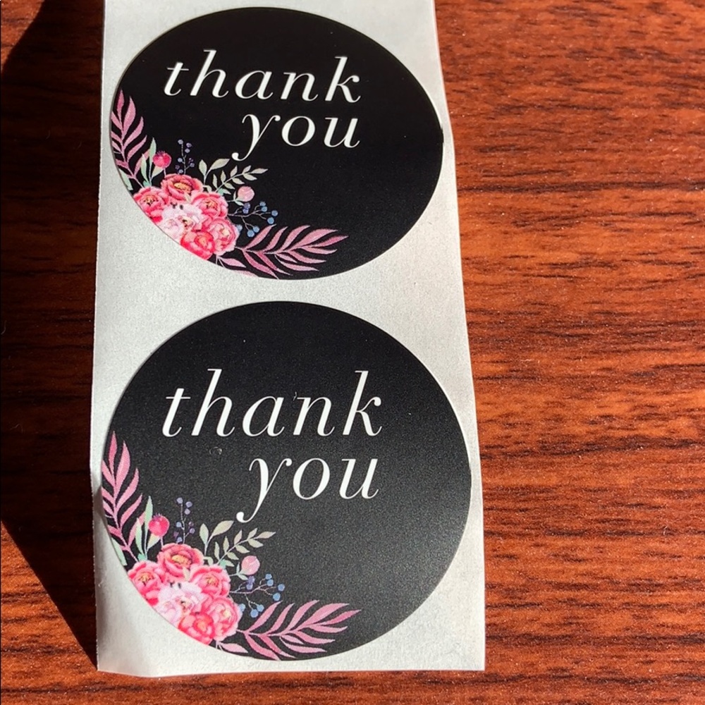 “Thank You for Your Purchase” Stickers – Floral Rose Design (75 Stickers)